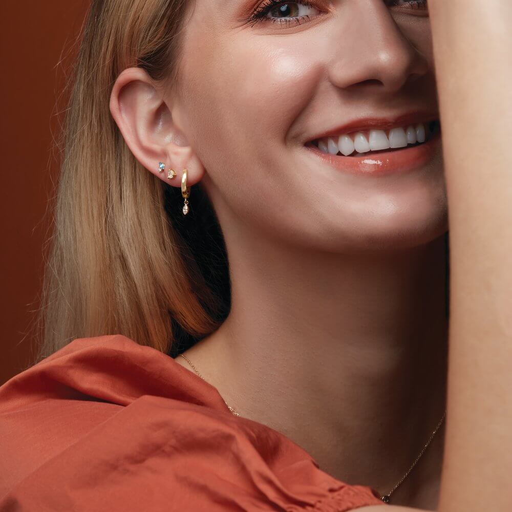 Natural Diamond Hinged Hoop Earrings