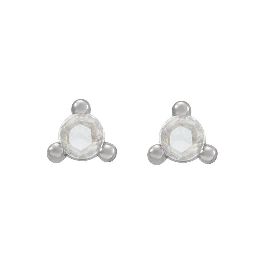 Rose-Cut Natural Diamond Earrings