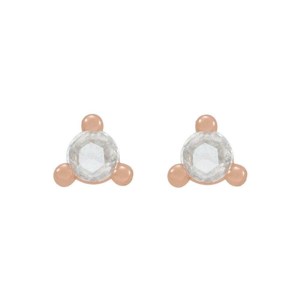 Rose-Cut Natural Diamond Earrings