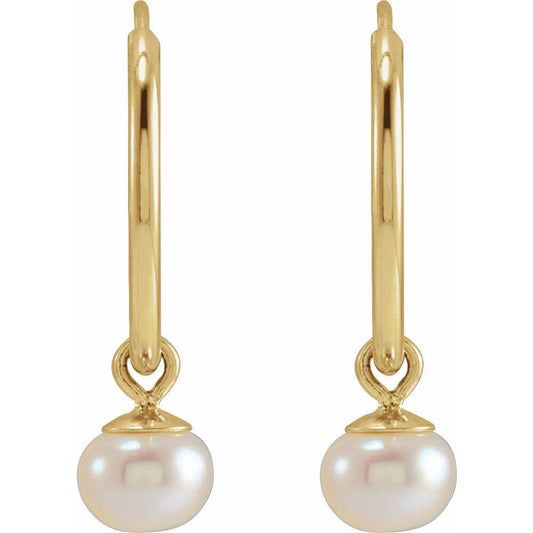 Pearl Endless Hoop Earrings