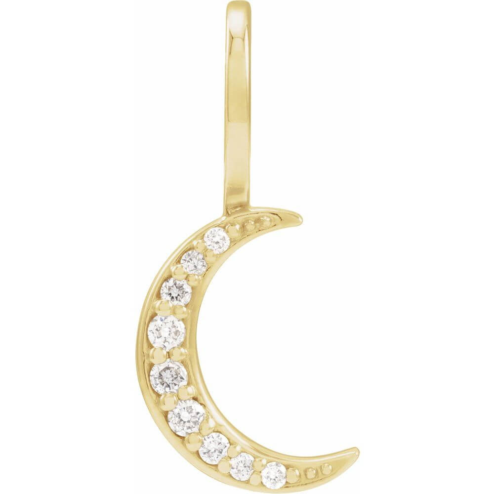 Natural Diamond Crescent Moon Pendant