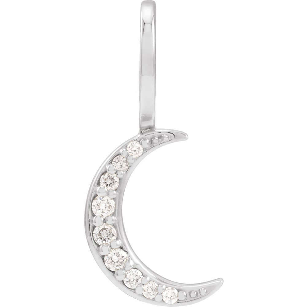 Natural Diamond Crescent Moon Pendant