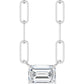 Necklace - Natural White Sapphire Solitaire