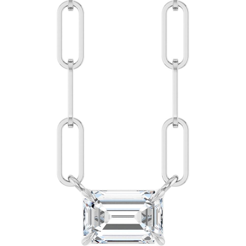 Necklace - Natural White Sapphire Solitaire