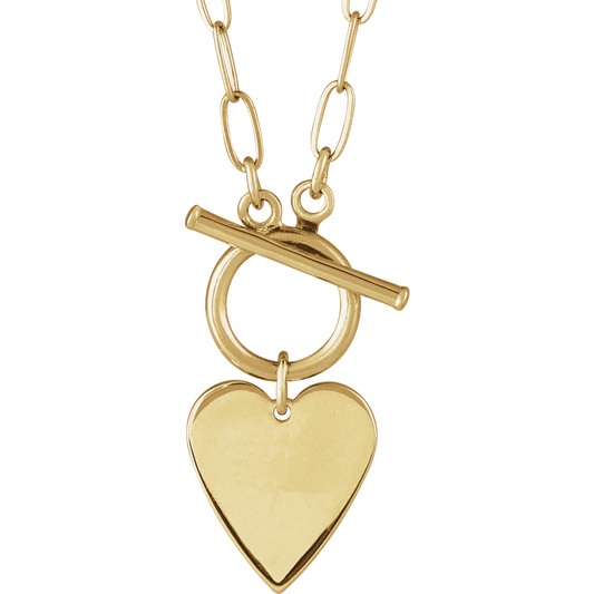 Necklace - Engravable Heart Toggle Styled