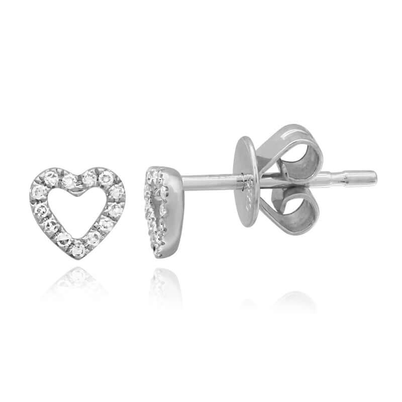 Earrings - Cutout Pave Heart Stud