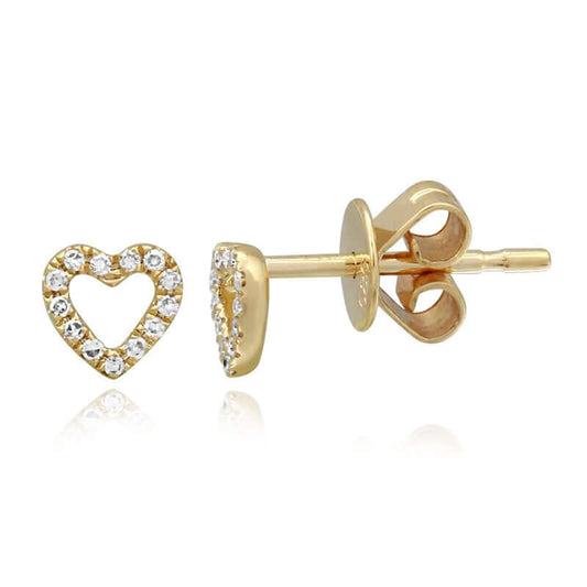 Earrings - Cutout Pave Heart Stud