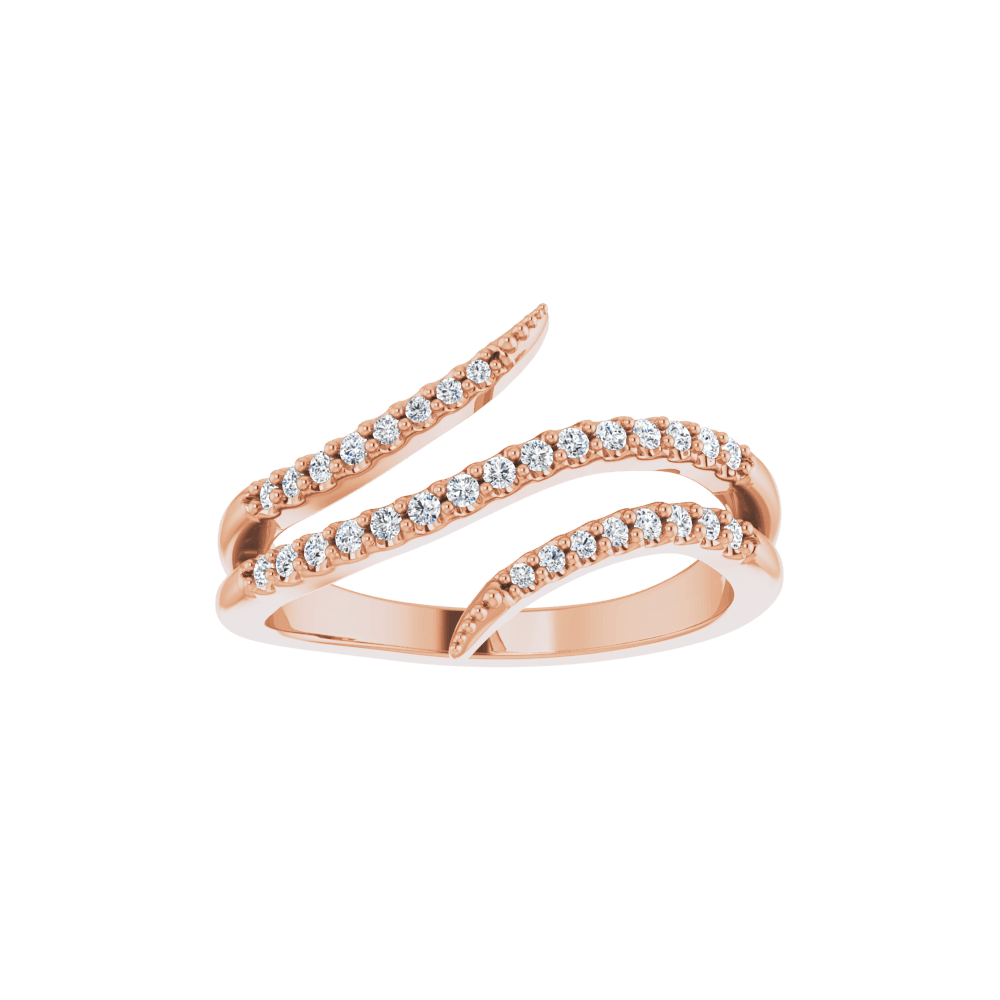 14K Rose Gold 1/5 CTW Natural Diamond Bypass Ring