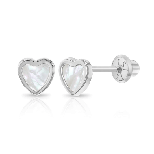 Earrings - Baby Mother Of Pearl Heart Earring