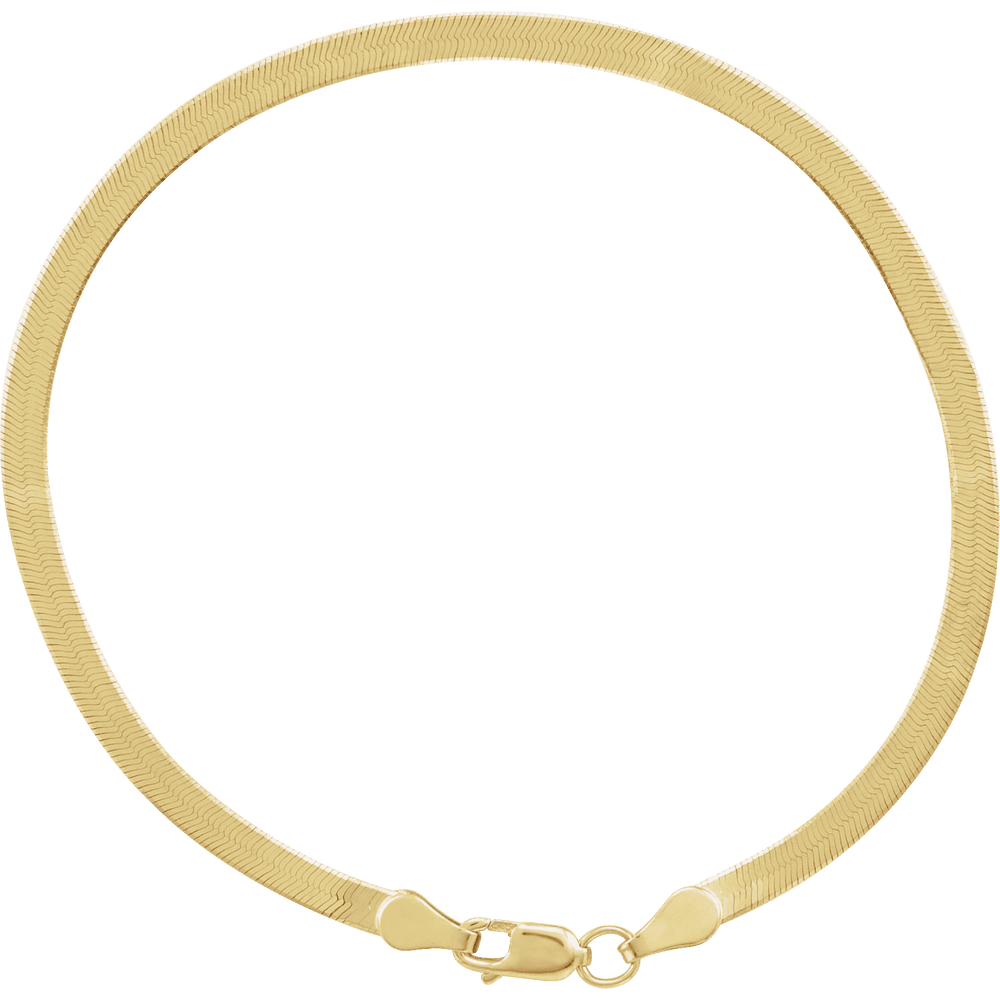 14K 2.8 mm FLEXIBLE HERRINGBONE CHAIN 7" BRACELET