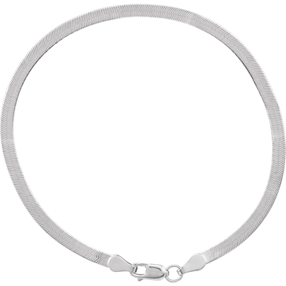 14K 2.8 mm FLEXIBLE HERRINGBONE CHAIN 7" BRACELET