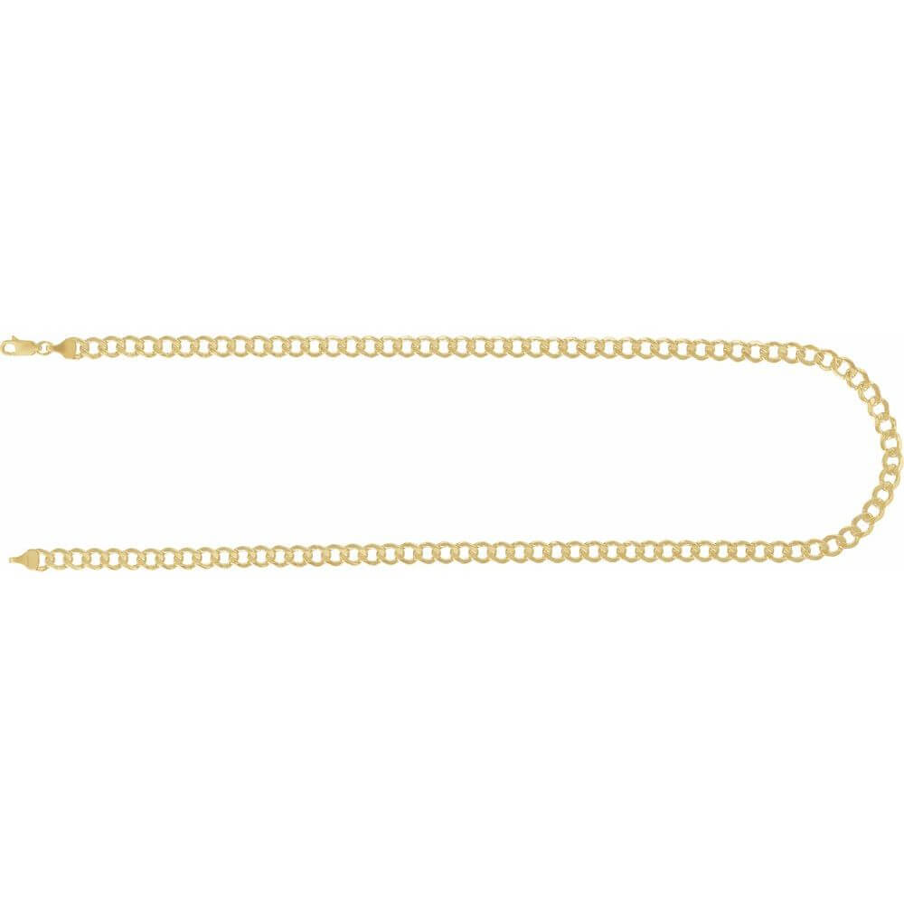 14K Yellow 5.3 mm Hollow Curb Chain