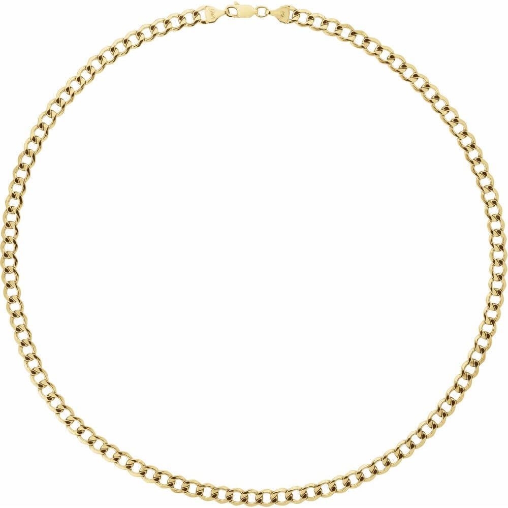 14K Yellow 5.3 mm Hollow Curb Chain