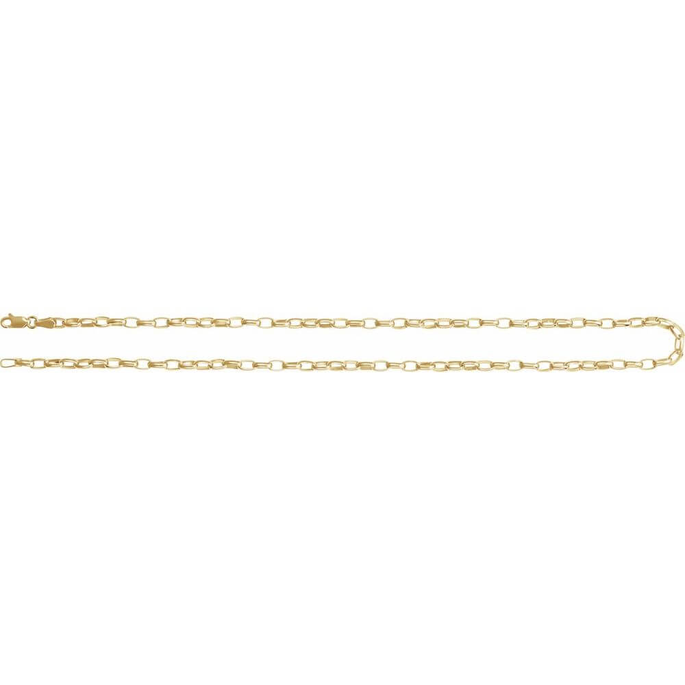 14K Yellow 3.9 mm Puffed Oval Cable Chain