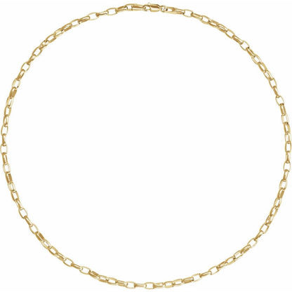 14K Yellow 3.9 mm Puffed Oval Cable Chain