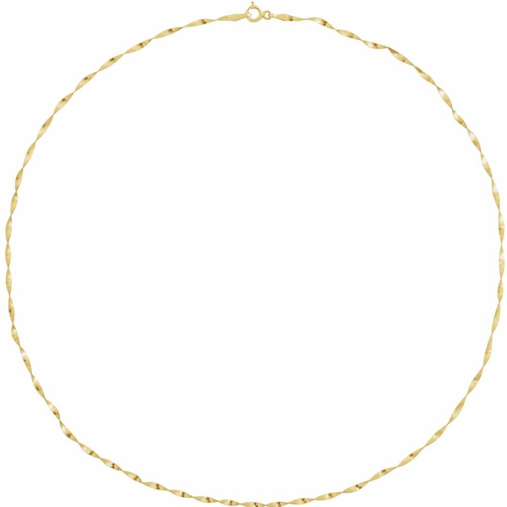 14K Yellow 1.6 mm Twisted Herringbone Chain