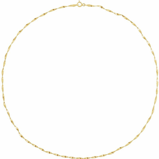 14K Yellow 1.6 mm Twisted Herringbone Chain