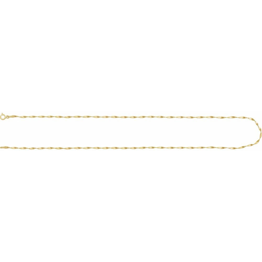 14K Yellow 1.6 mm Twisted Herringbone Chain