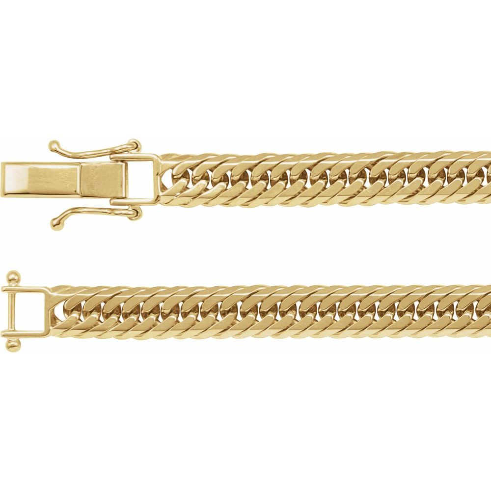 18K Yellow 6.2 mm Diamond-Cut Curb 7" Bracelet