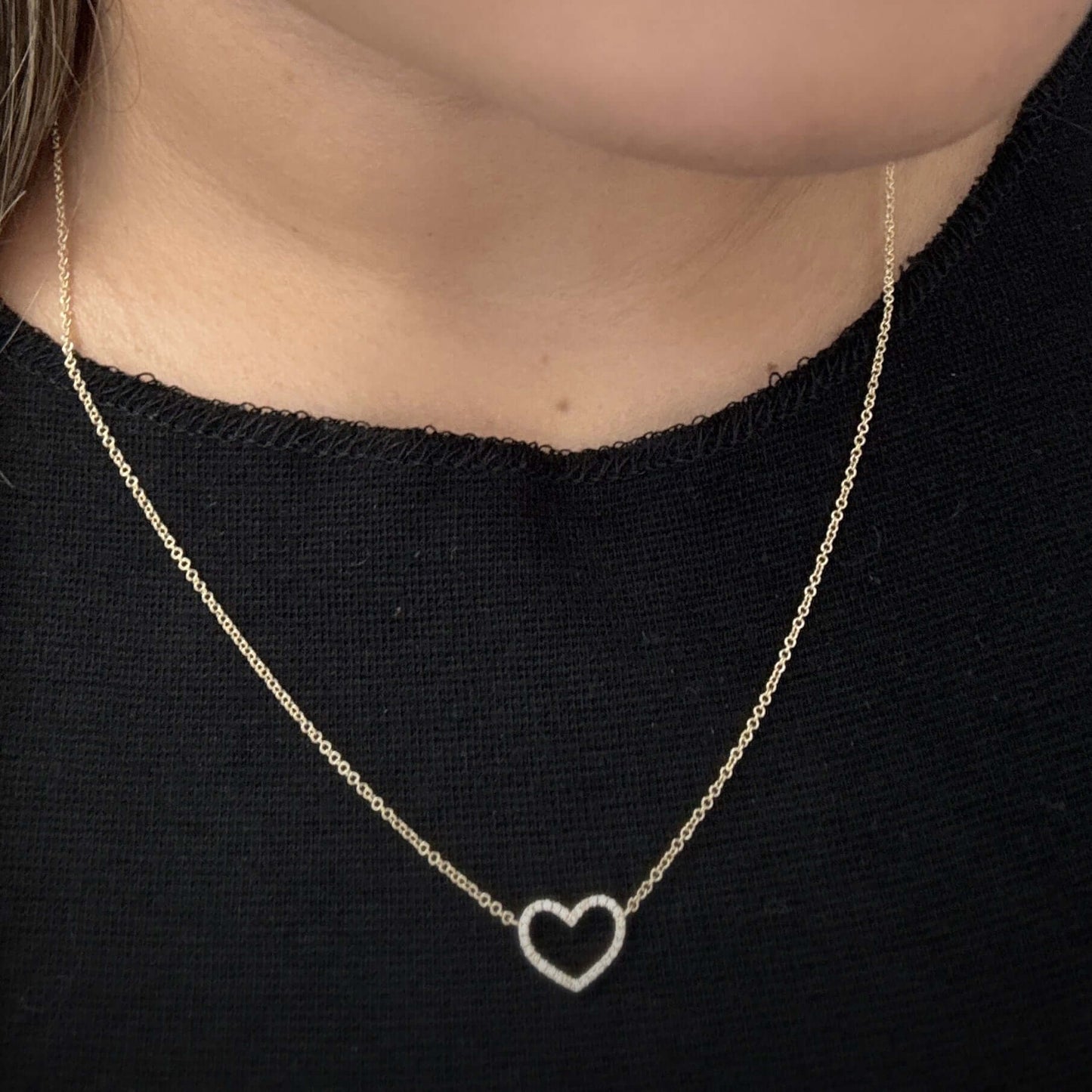 Necklace - Cutout Pave Heart