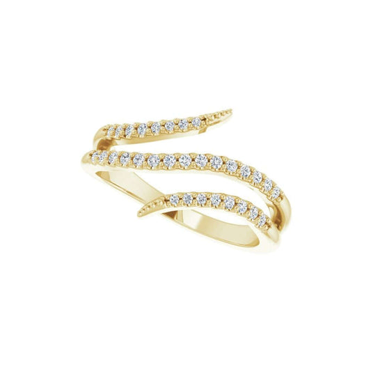 14K 1/5 CTW NATURAL DIAMOND BYPASS RING