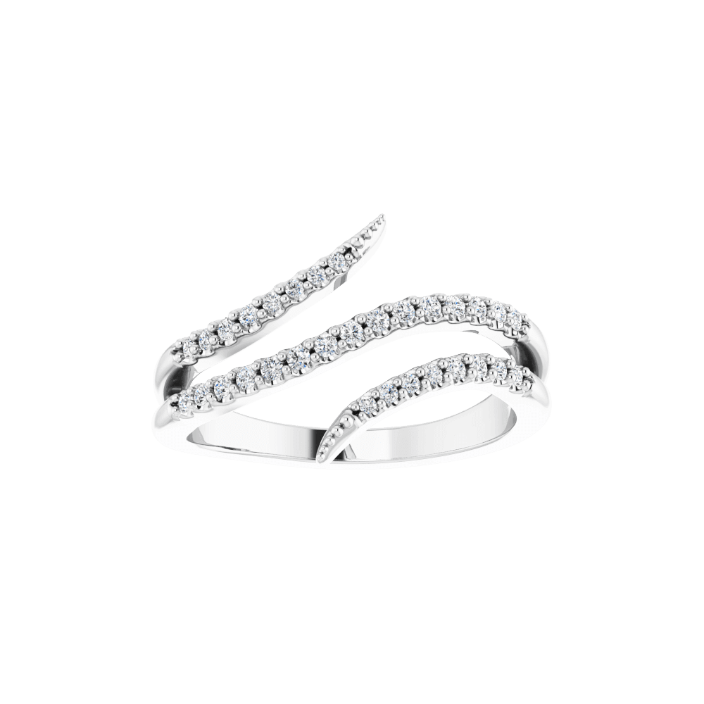 14K White Gold 1/5 CTW Natural Diamond Bypass Ring