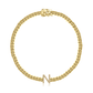 Diamond Initial Cuban Link Bracelet