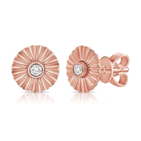 Earrings - Striped Round Center Diamond