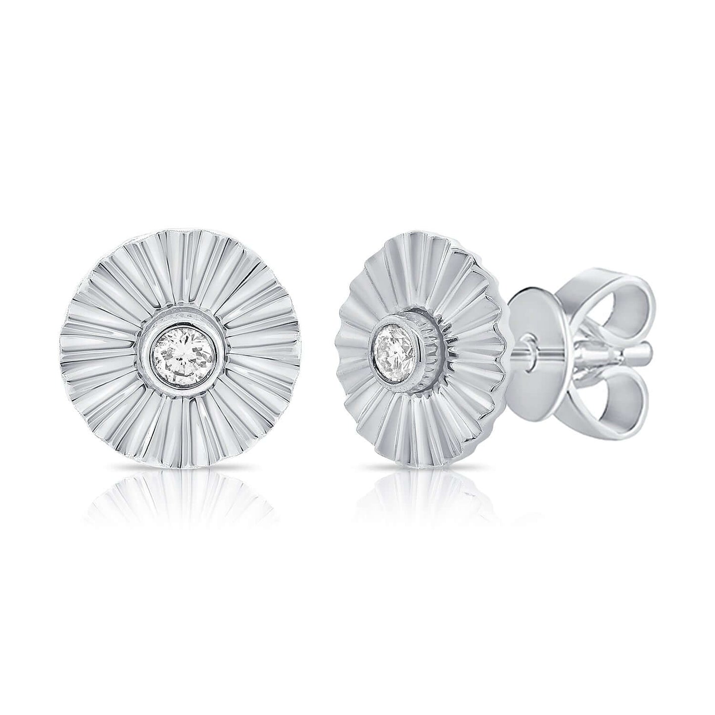 Earrings - Striped Round Center Diamond