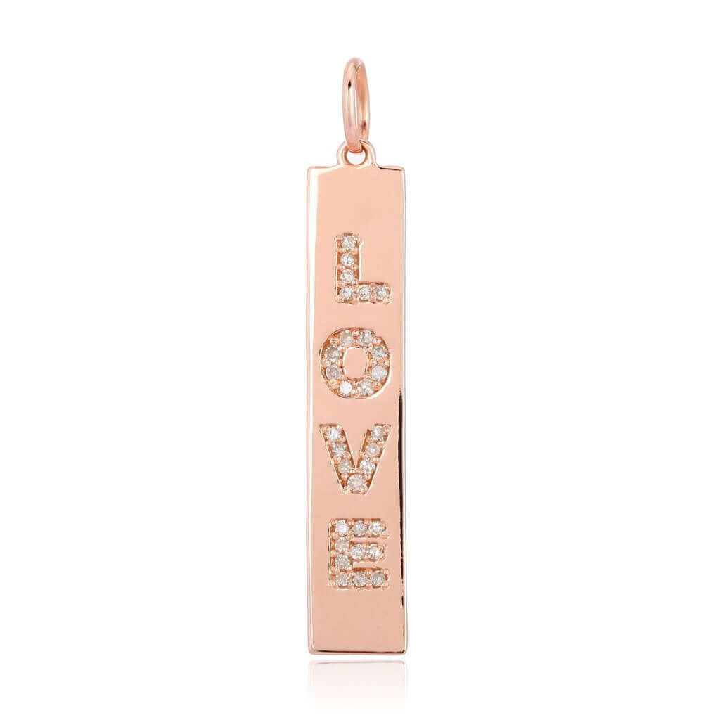 Charm - Small Pave Love Plate