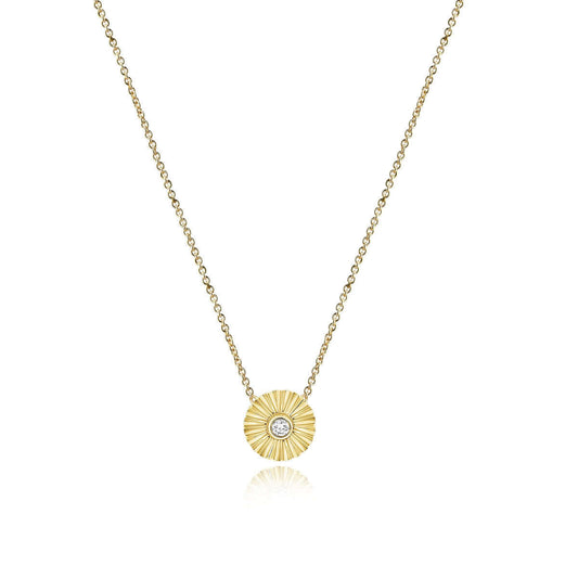 Necklace - Striped Round Center Diamond