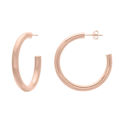 Earrings - Thin Gold Tube Hoops