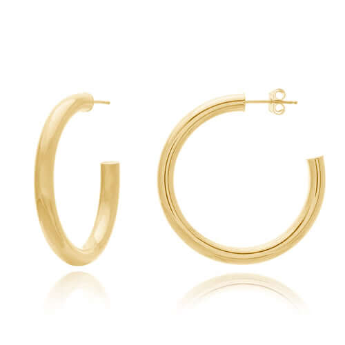 Earrings - Thin Gold Tube Hoops