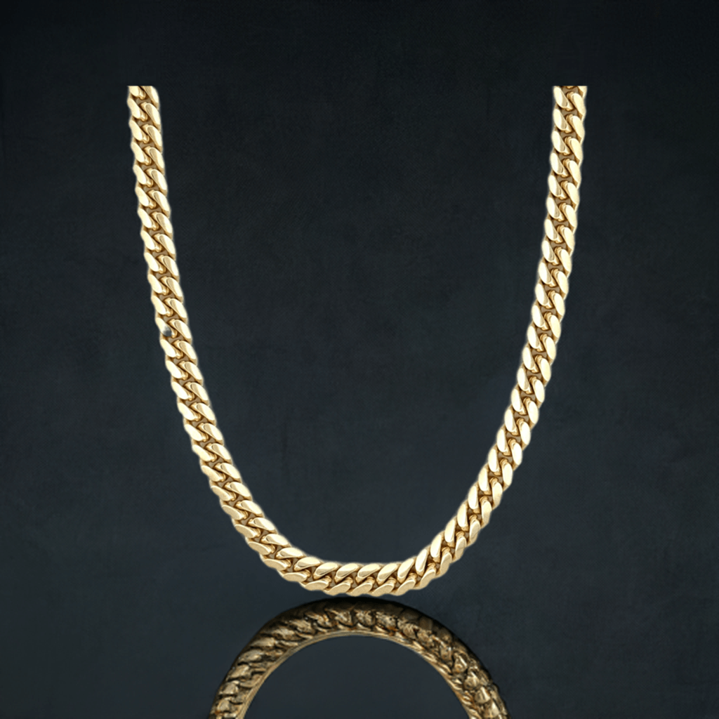 14K Solid Gold Cuban Link Chain - 6mm