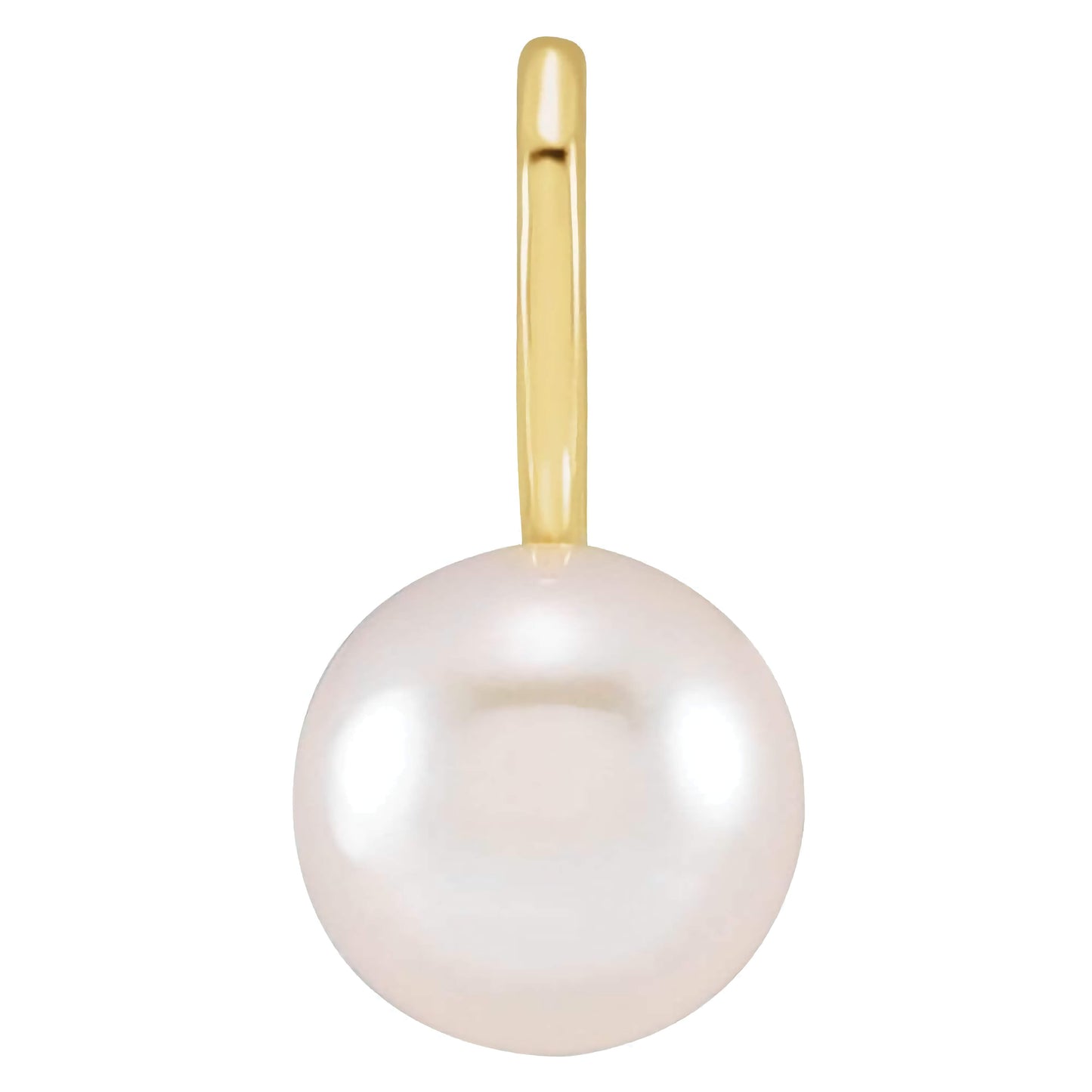 14K Gold Cultured White Akoya Pearl Charm/Pendant