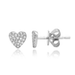 Small 14k Gold Pave Heart Studs