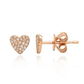 Small 14k Gold Pave Heart Studs