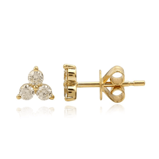 Earrings - Small Trio Natural Diamond Stud